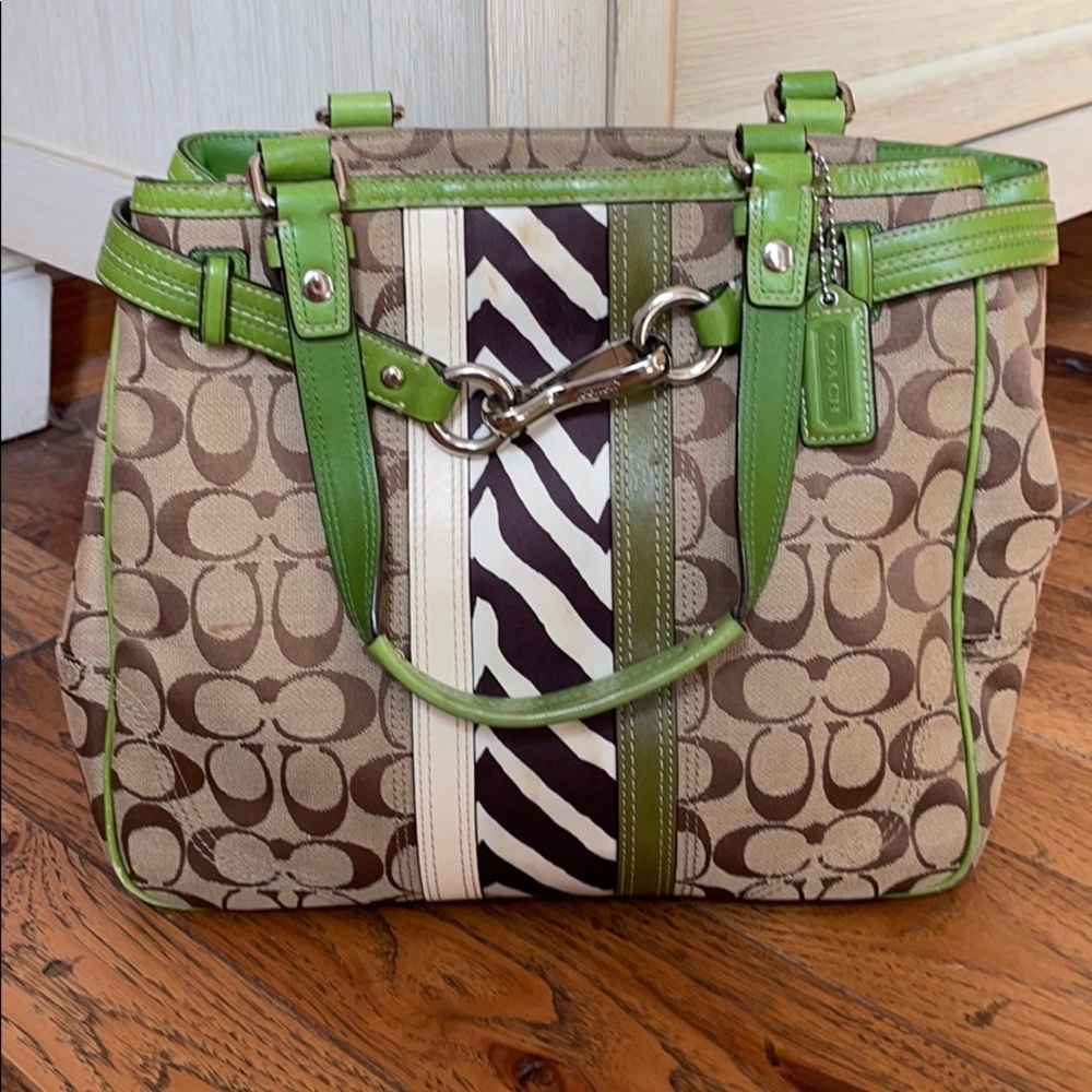 Coach Handbag with Zebra Detail